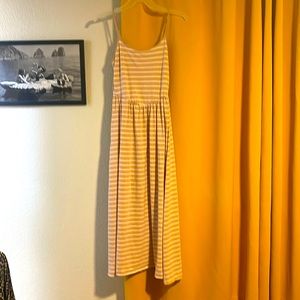 Striped Maxi Dress with Adjustable spaghetti straps. Medium.